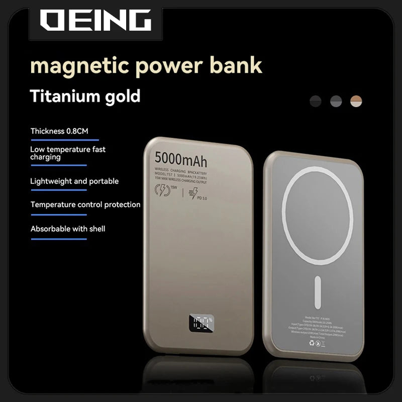 New 10000mAh Slim Magnetic Wireless Power Bank 20W