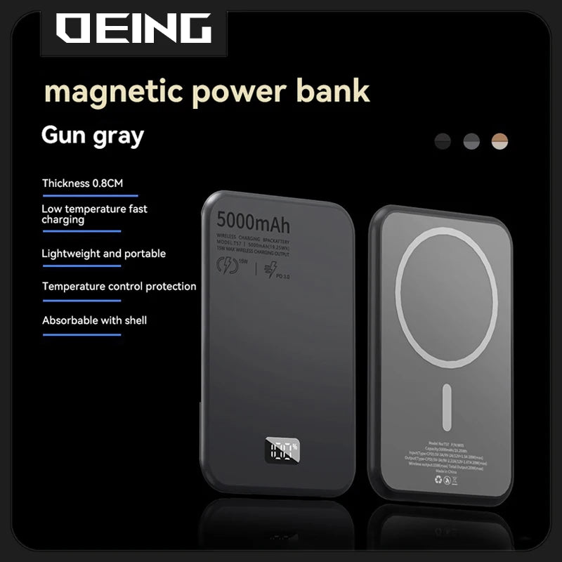 New 10000mAh Slim Magnetic Wireless Power Bank 20W