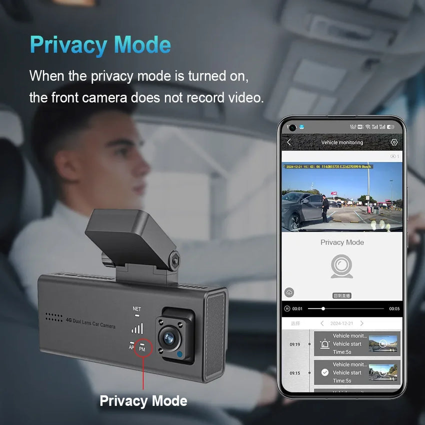 4K Front and Rear Mini Dashcam