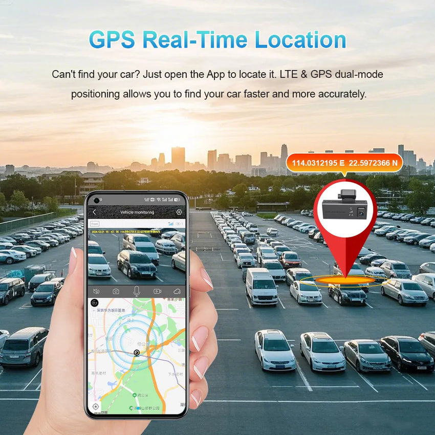 LS VISION 4K 4G Sim Car Surveillance Camera Dual Lens
