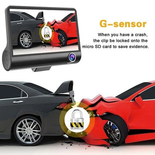 FHD 1080P Auto Recorder Dash Cam 3 Camera Lens Registrator with Rear View