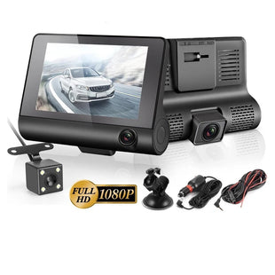 FHD 1080P Auto Recorder Dash Cam 3 Camera Lens Registrator with Rear View