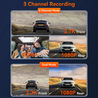 Vantrue E3 DashCam 3 Channel 2.7K WiFi with STARVIS IR Night Vision
